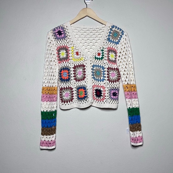 Colorful Granny Square Cardigan - Picture 2 of 10